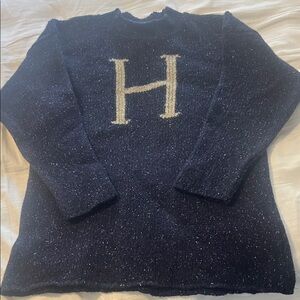 Navy Sweater with White Letter H